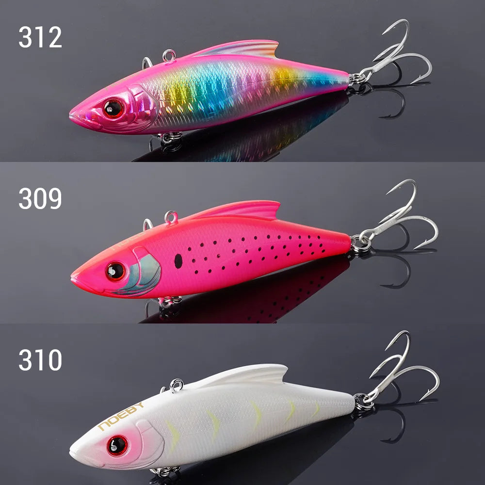 Noeby 3 Pieces 90mm 33g Sinking Vibes Rattling and Vib Artificial Hard Baits Sea Crankbaits Rattlins for Winter Fishing Lures