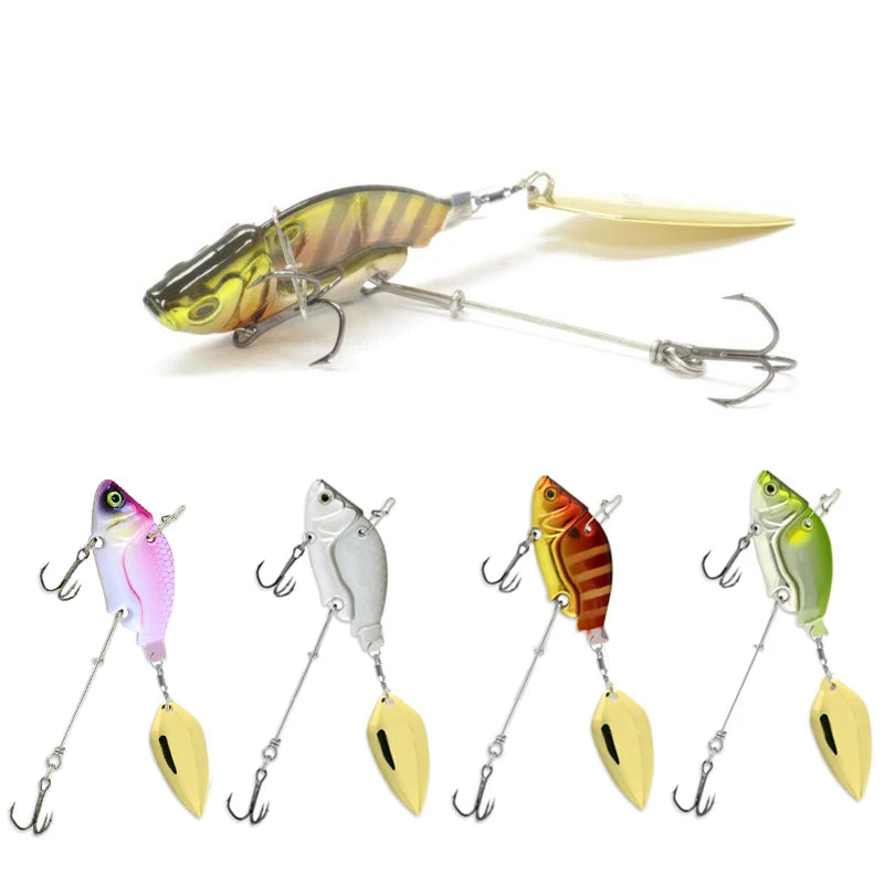 Vib Fishing Lures Wobble Rotating Metal Vib Vibration Bait Winter Fishing  Artificial Hard Baits Spinner Spoon Lure sinking