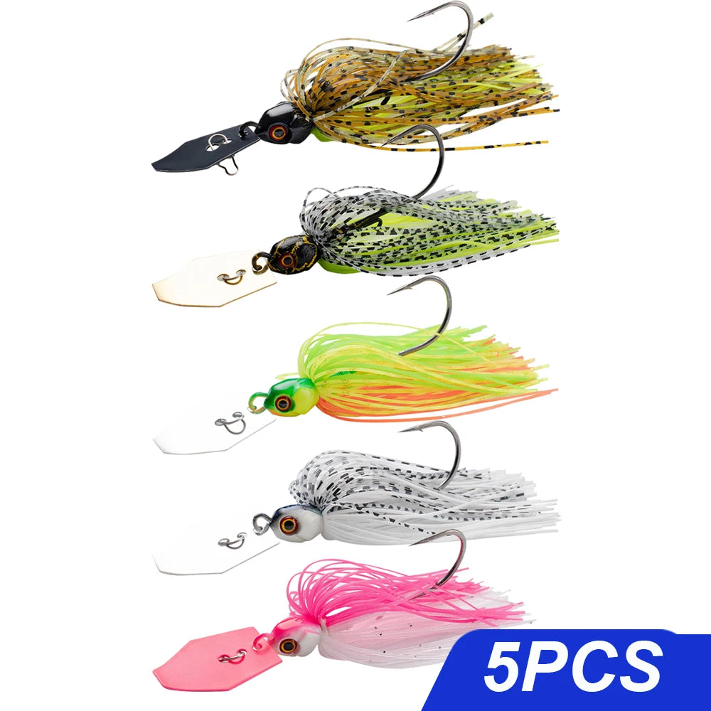 Spinner Bait 7g/9g/12g/14g/21g Fishing Lures Kit Set Pesca Chatter Weedless Metal Blade Rubber Jig Head Hook Wire Spinnerbait