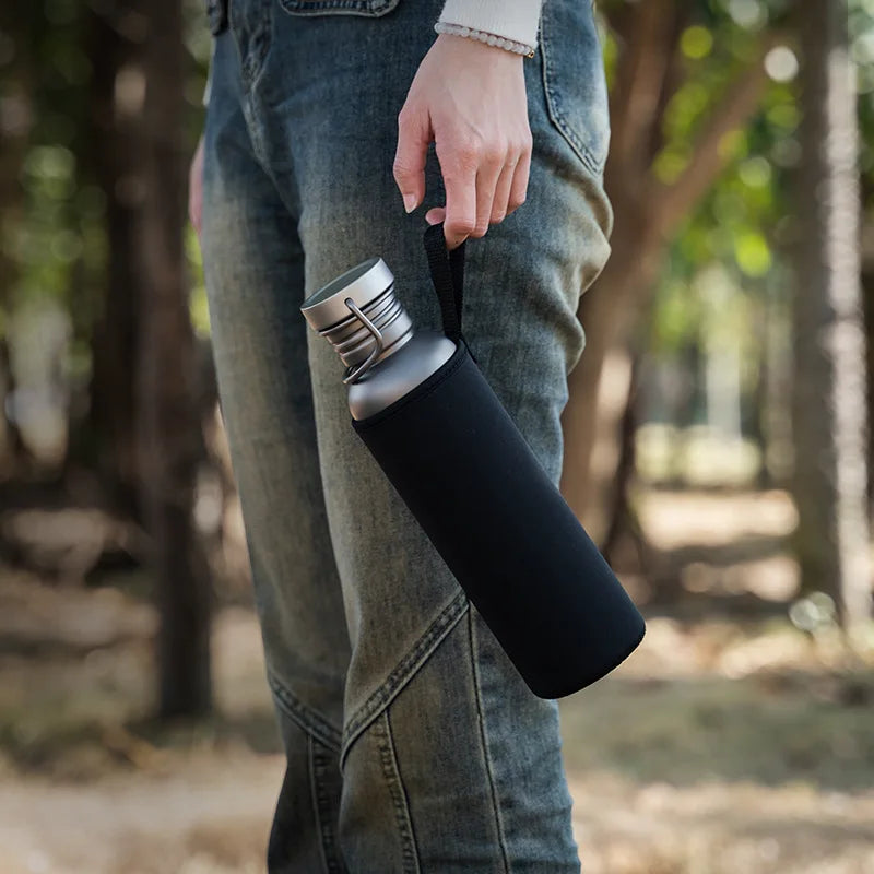 Titanium Outdoor Sport Water Bottle Camping Hiking Picnic Climbing Running Cycling Single Layer Lightweight Drinking Bottle