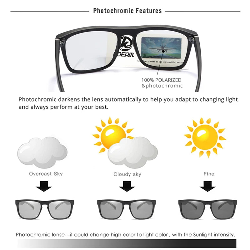 KDEAM Legend Square Sunglasses Polarized Lens For Men Women Outdoor Sports Fishing Mountaineering  Sun Glasses With Brand Box