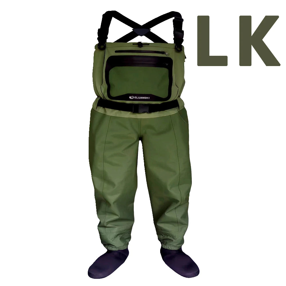 5 Layer Breathable Waterproof Fly Fishing Chest-High Waders Stockingfoot High Pant Wader Durable Duck Hunting Wading Pants