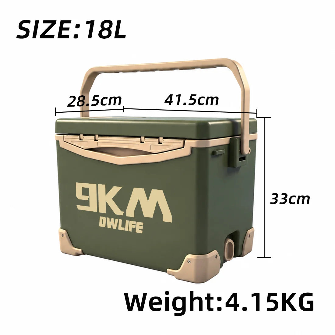 9KM Fishing Cooler Box Fishing Bucket Storage Tackle Box Outdoor Insulated Ice Chest Box for Fishing Camping Boating