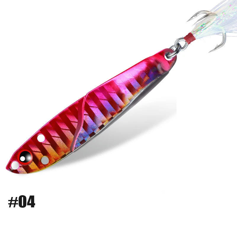 1PC Metal Jig 3D Fish Bait Tackle Trout Shore Drag Cast Jigs 7g 10g 15g 20g Slow Jigging Lure Sea Fishing Lures