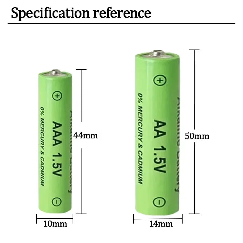 🛒1.5V AA+AAA Ni Mh Rechargeable Battery, AAA Alkaline 3800-3000ah,For Flashlights,Toys,Clocks,MP3,Nickel Hydrogen Batteries🔋