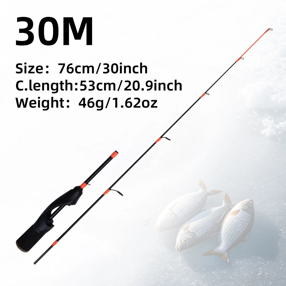 24'' UL 26'' ML 28'' ML 30'' M Ice Fishing Rod Portable Winter Carbon Solid Tip Sensitive Ice Fishing Rod