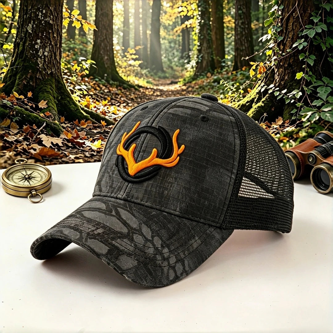 Deer Antler Camo Hunting Trucker Hat Outdoor Fishing Embroidery Mesh Baseball Cap for Men Women