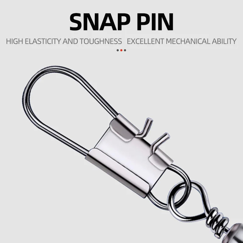 100pcs/lot Fishing Connector Bearing Rolling Swivel Snap Fishhook Lure Connector Tackle Accessories ﻿