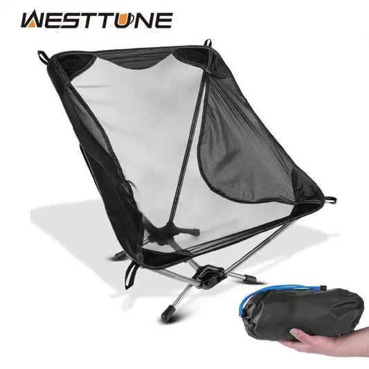 WESTTUNE Ultralight Outdoor Camping Chair 780g Lightweight Aluminum Alloy Beach Chair Mesh Chair for Backpacking Hiking Travel