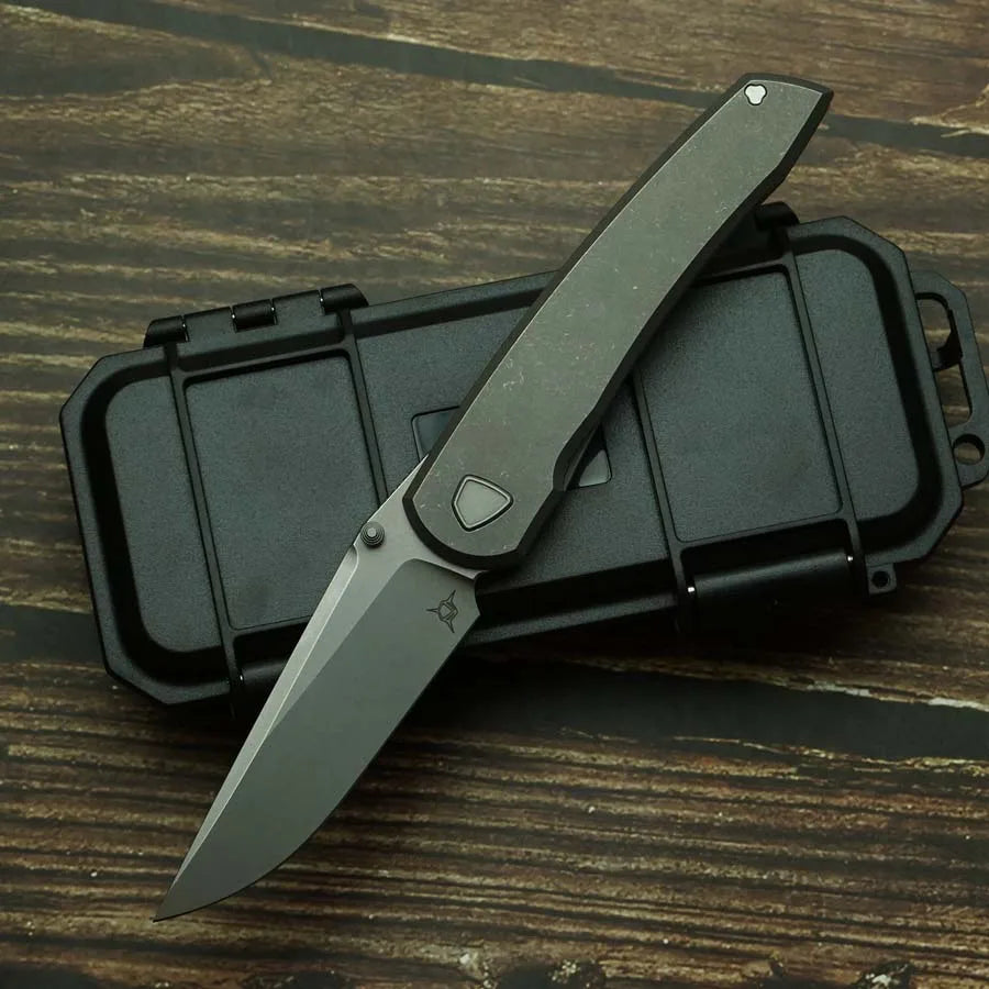2026 New Waka Folding Knife Real Titanium Alloy Handle 154CM Steel Ceramic Bearing Outdoor Camping Survival Pocket EDC Tool