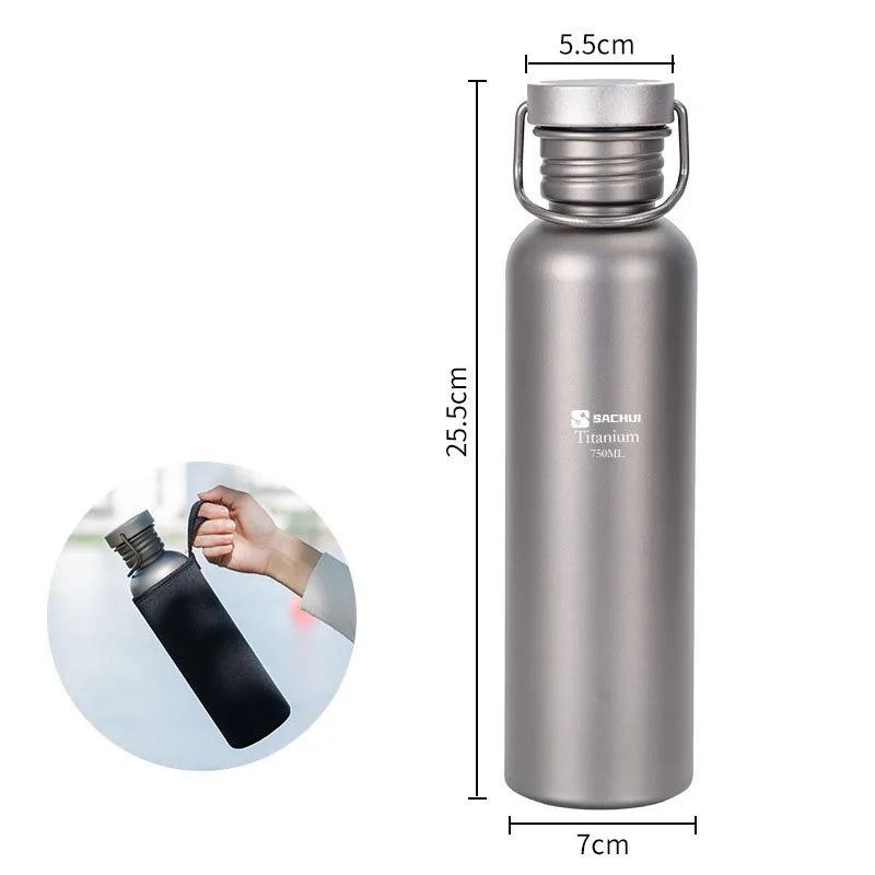 Titanium Outdoor Sport Water Bottle Camping Hiking Picnic Climbing Running Cycling Single Layer Lightweight Drinking Bottle