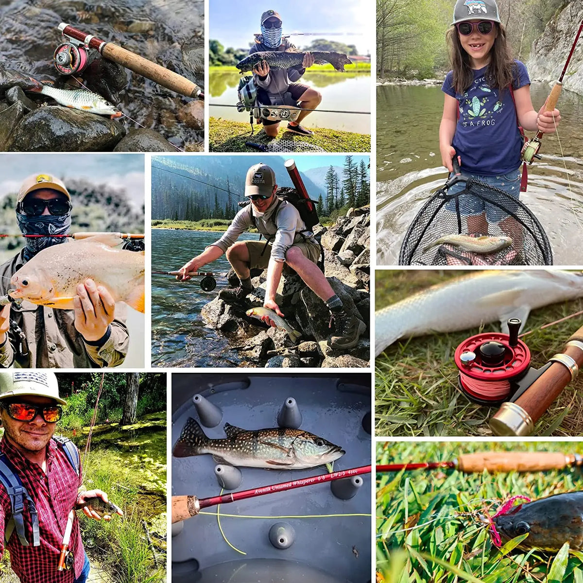 Aventik Ultra Light Fly Rod 6'1'' 0/1WT 6'8'' 2/3WT 7'6'' 3/4WT Lightweight Trout Fly Fishing Rod
