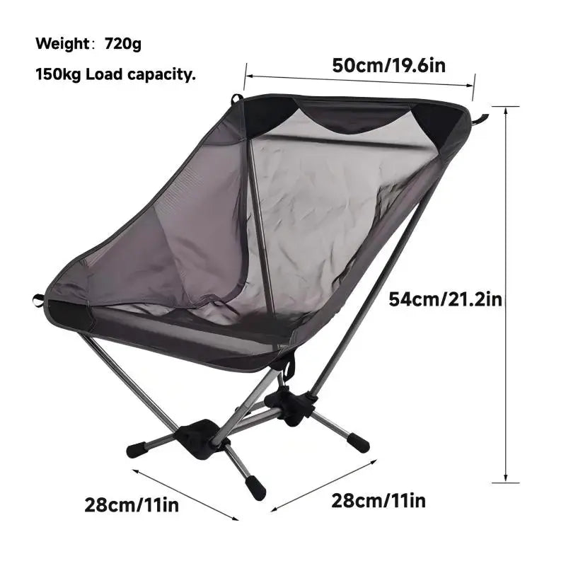 WESTTUNE Ultralight Outdoor Camping Chair 780g Lightweight Aluminum Alloy Beach Chair Mesh Chair for Backpacking Hiking Travel