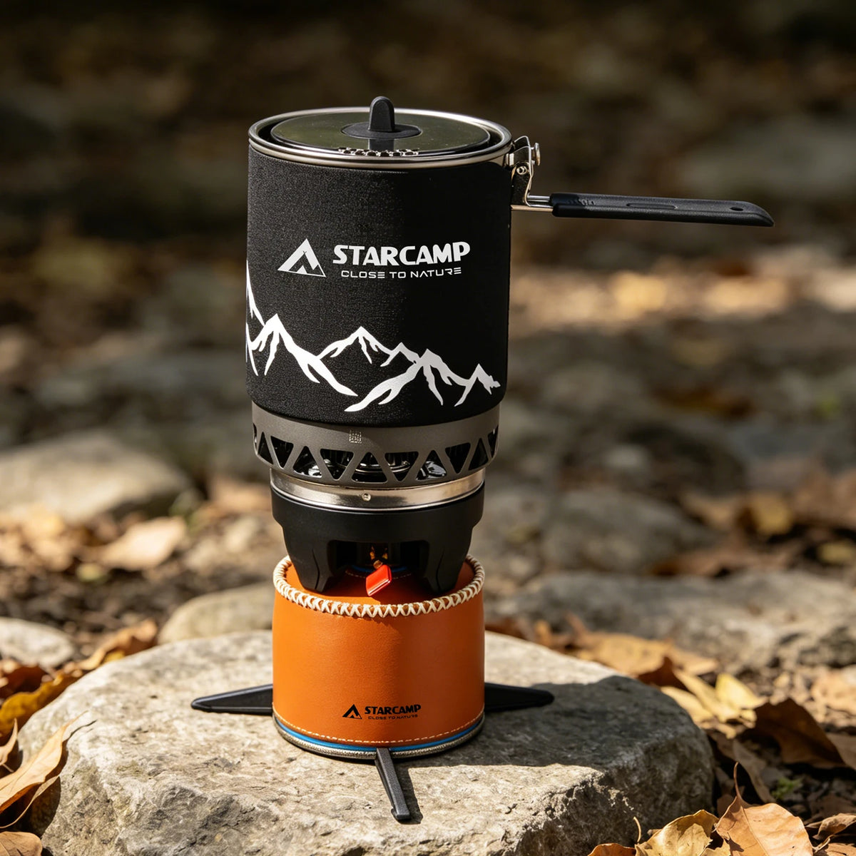 STARCAMP 1800ml Outdoor Camping Cooking System Hiking Fastboil Jet Cooker Gas Stove Gas Burner With Pot