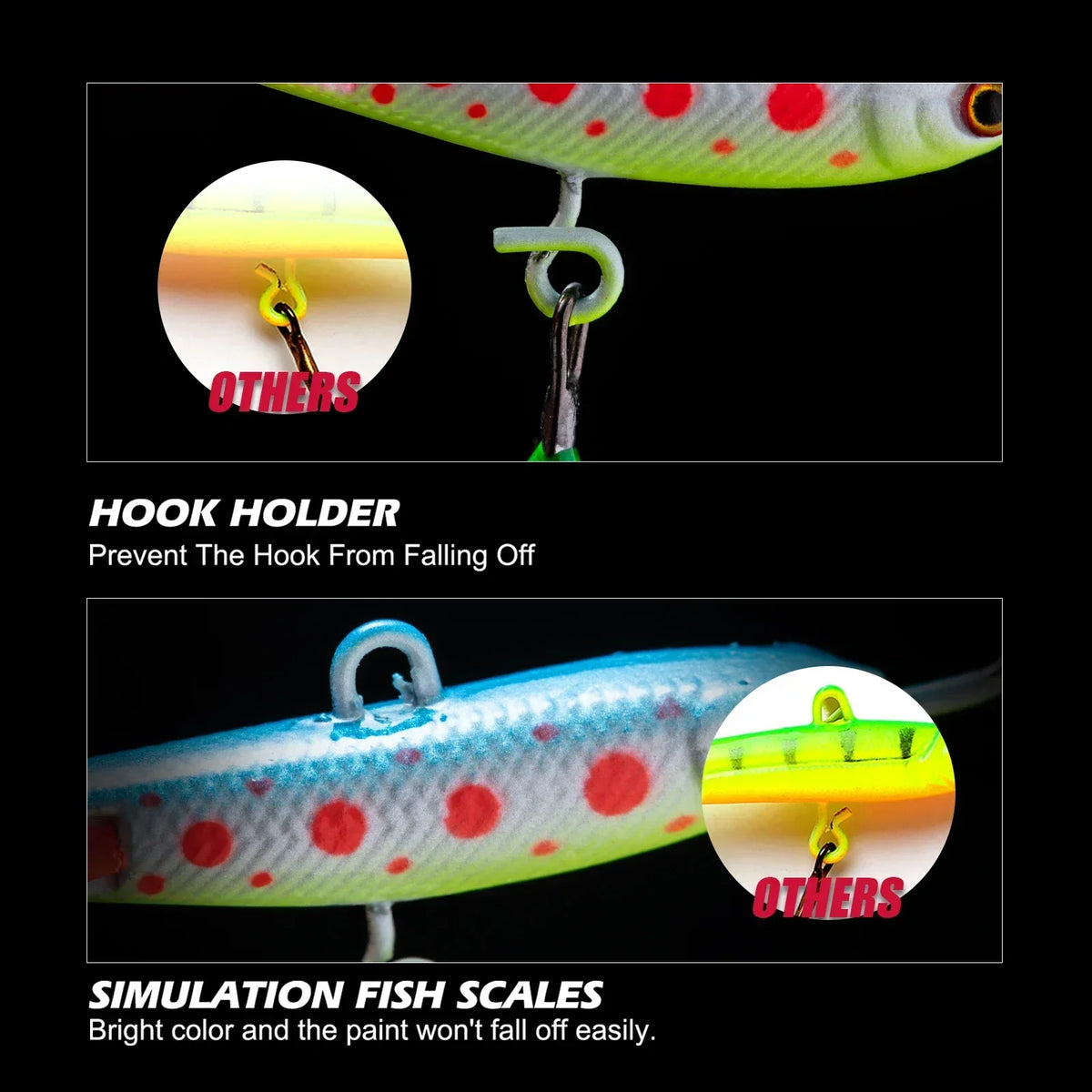 Goture 4pcs Ice Fishing Lure Balancers Professional Winter Jig Wobblers Bait for Trout Bass Pike Carp for Fishing Pesca