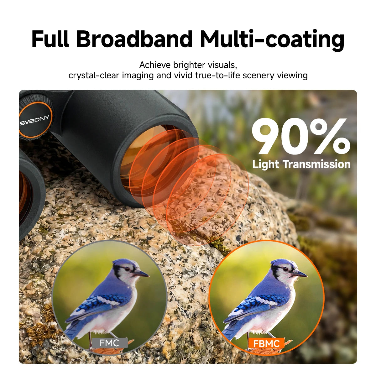 Svbony SA207 ED APO Binoculars 8x32 Wide-angle Flat Field BaK4 Prism FBMC Full-Band IPX7 Waterproof Fogproof for Bird Watching