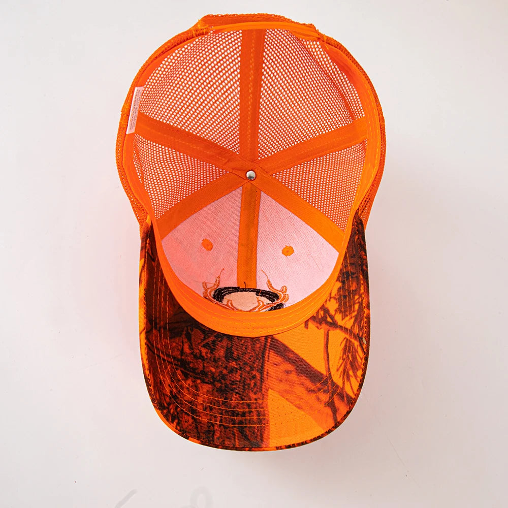 Deer Antler Camo Hunting Trucker Hat Outdoor Fishing Embroidery Mesh Baseball Cap for Men Women
