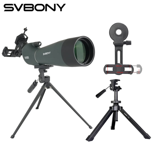 Svbony SV28A Spotting Scopes 20-60x80mm New Version Telescope with Tripod and Phone Adapter Suitable for Archery Target Shooting
