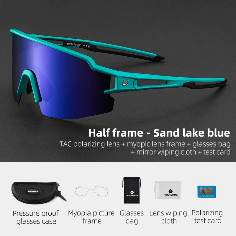 ROCKBROS Bicycle Glasses with Myopia Frame Polarized Len Bike Eyewear Goggles UV400 Outdoor Sports MTB Road Cycling Sunglasses