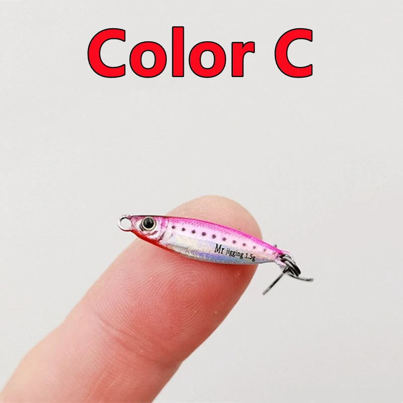 1.5/3/5g Mini Iron Plate Bait 3D Micro Sized VIB Lure Metal Cast Jig Spoon Pesca Fish Micro Sequin Fishing Lures Artificial Bait