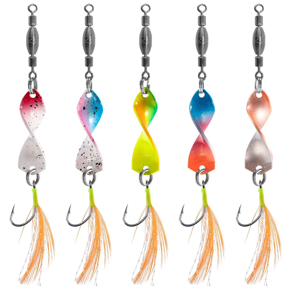 5/10pcs Fishing Metal Spinners Lures with Feather Hook 3g Spinnerbaits Wobbler Jigging Spoon Lures Spinning Twisted Blades Bass