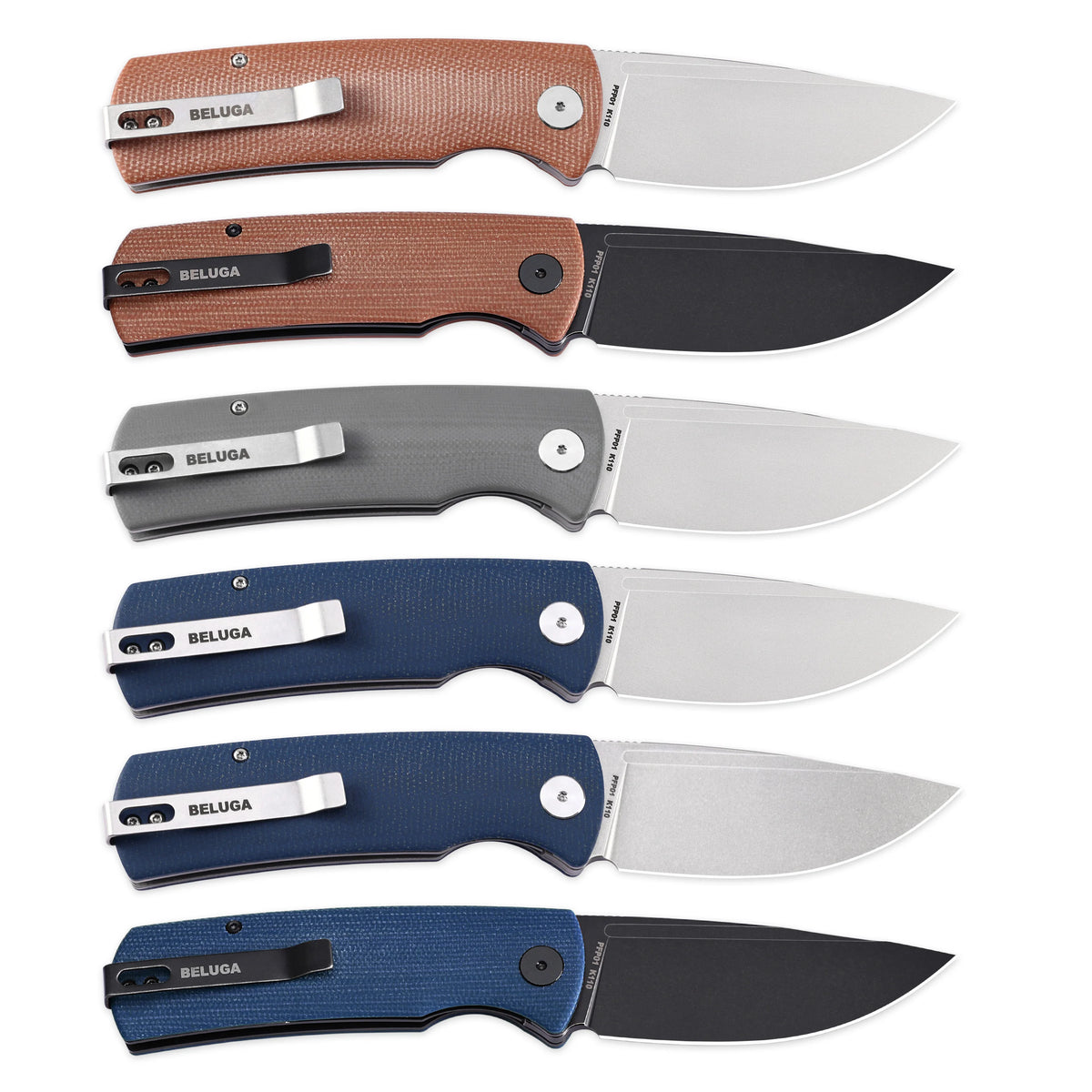 Petrified Fish Beluga PFP01 Lightweight Folding Knife EDC K110 G10 Handle Knife for Hunting Fishing Outdoor Camping Survival