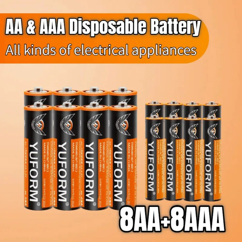 1.5V AA AAA Alkaline Batteries Super Long Lasting Power for Flashlights, Toys, Cameras & High-Drain Electronics