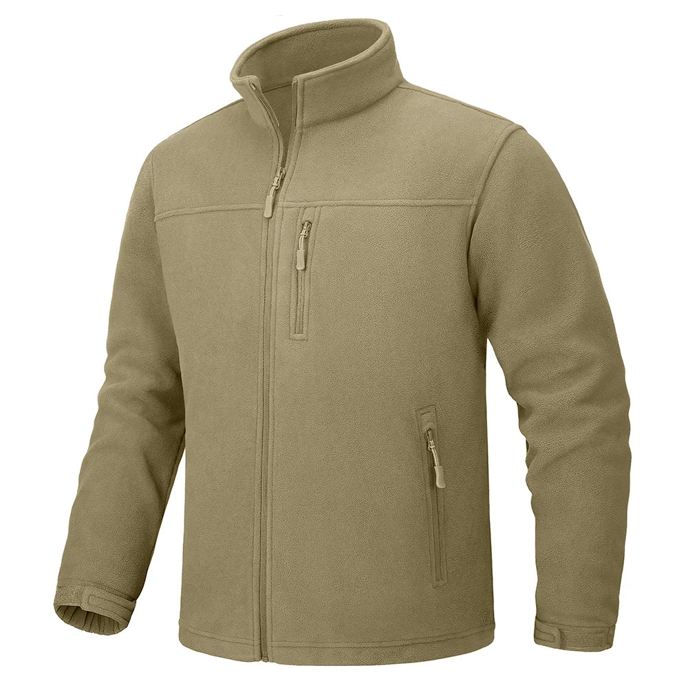 TACVASEN Full Zip Up Fleece Jacket Mens Thermal Warm Workout Jacket Outdoor Trekking Hiking Jackets Camping Coat Windbreaker