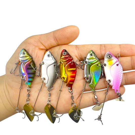 Vib Fishing Lures Wobble Rotating Metal Vib Vibration Bait Winter Fishing  Artificial Hard Baits Spinner Spoon Lure sinking