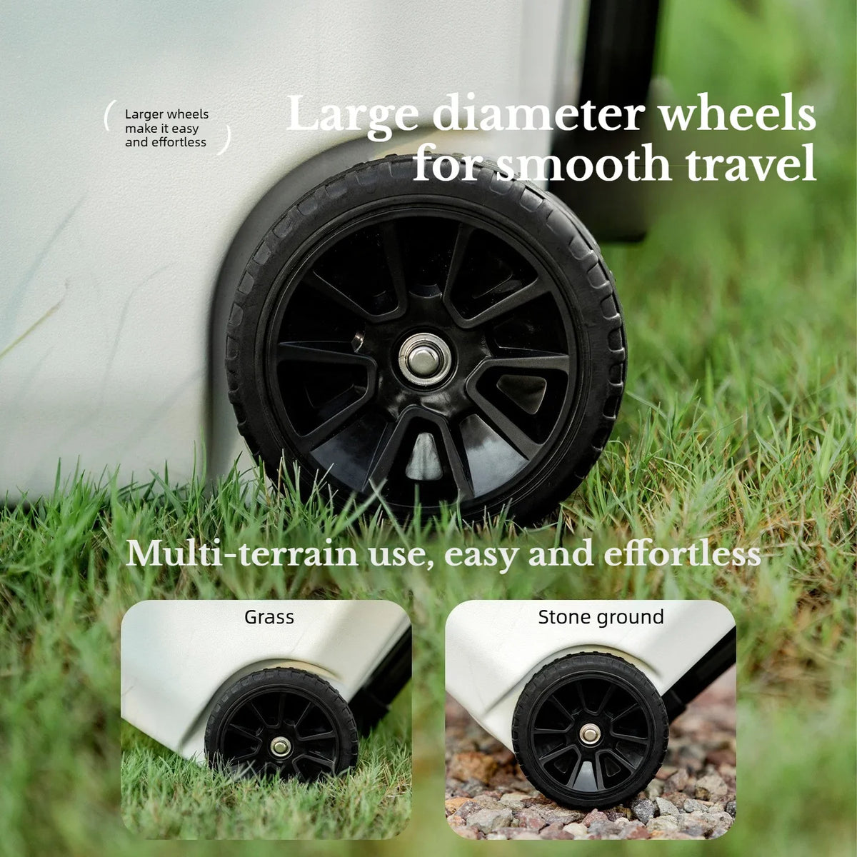 Mountainhiker 36L Outdoor Refrigerator with Trolley Wheels Incubator Portable Camping Warm Box BBQ Car Pulley Cooler Storage Box