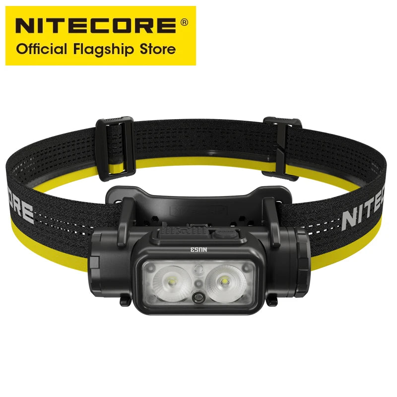 NITECORE NU53 USB-C Rechargeable Headlamp 16W Fast Charge Running Industrial Headlight 1800 Lumens, Built in 6000mAh Battery