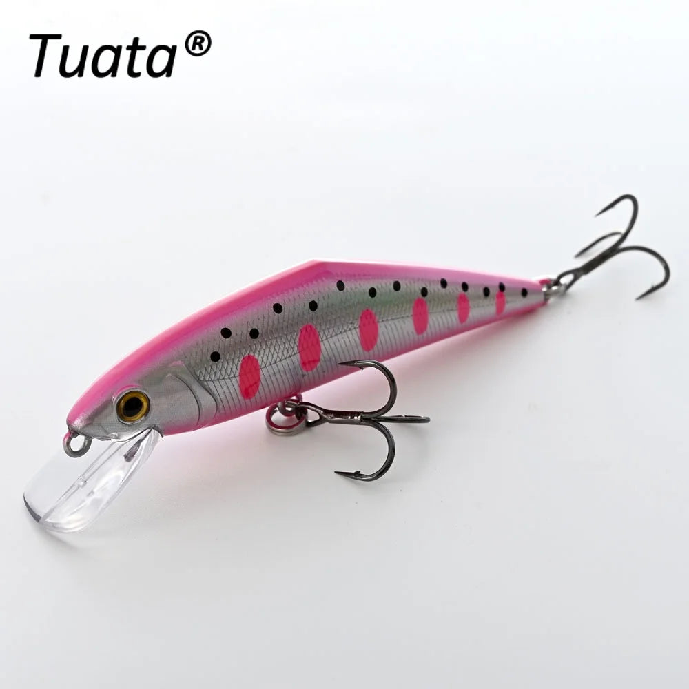 Tuata D Contact Minnow 85mm 14.5g Fishing Lures Sinking 1-2m Wobblers For Trout Salmon UV Glow
