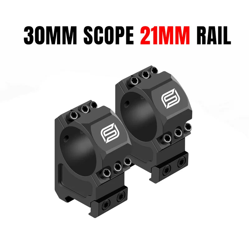 SPINA OPTICS Hunting Scope Mounts Ring for 30mm Tube Scopes Picatinny/Dovetail Rail 6screws Super Stable Fixation Tactical Mount