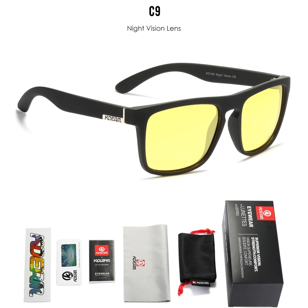 KDEAM Legend Square Sunglasses Polarized Lens For Men Women Outdoor Sports Fishing Mountaineering  Sun Glasses With Brand Box