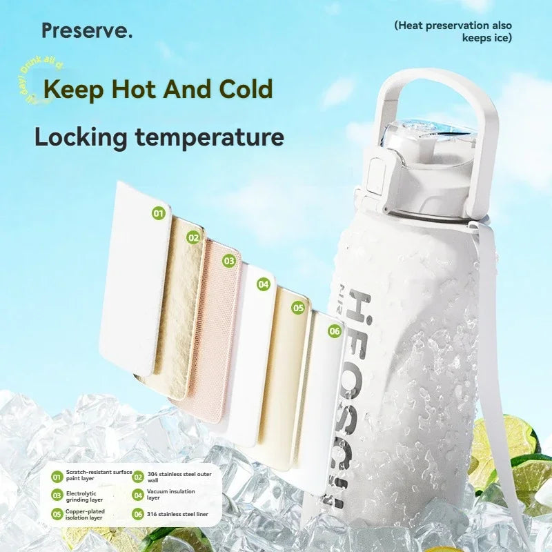 Large Tumbler Stainless Steel Thermal Water Bottle Vacuum Flasks Insulated Cold and heat Camping Sports Outdoor Activities