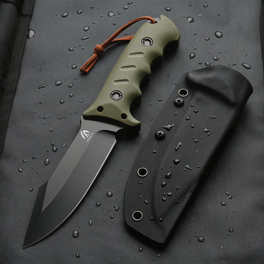 Simple and Portable Straight Knife with Sheath for Storage, Anti-Slip Comfort Grip, Multi-Functional Tool for Outdoor Hiking, Fi