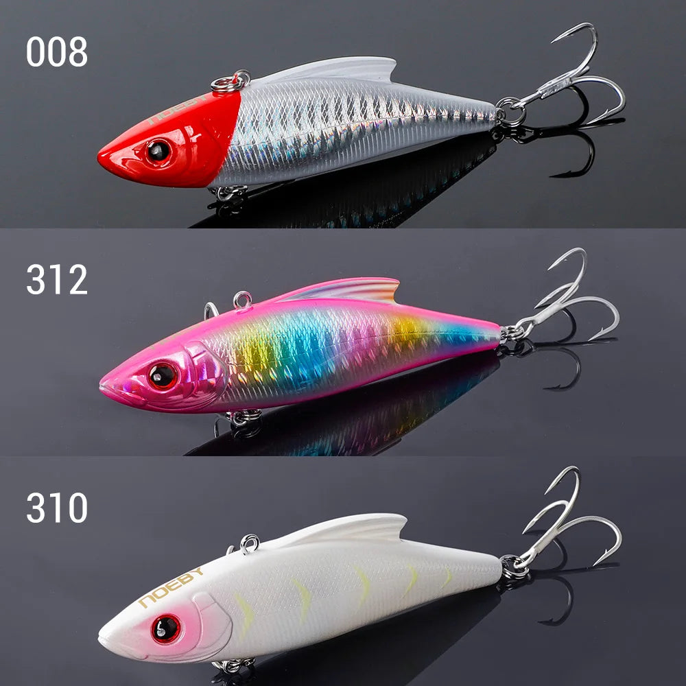 Noeby 3 Pieces 90mm 33g Sinking Vibes Rattling and Vib Artificial Hard Baits Sea Crankbaits Rattlins for Winter Fishing Lures