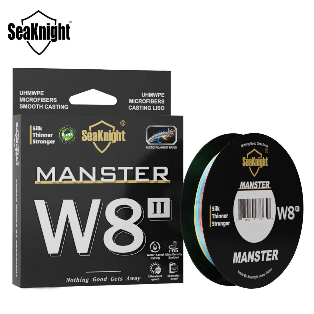SeaKnight Brand W8 II Series Fishing Line 8 Strands 500m 300m Anti-UV Anti-Saltwater Coating, Multifilament PE Line Braided Wire