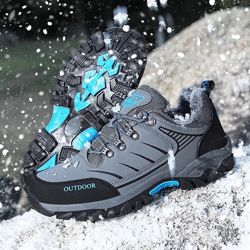 Hiking Boots Man Winter Sneakers Luxury Designer Men's Leather Boots Models Winter Shoes Anti Slip Sneakers Platform Ankle Boots
