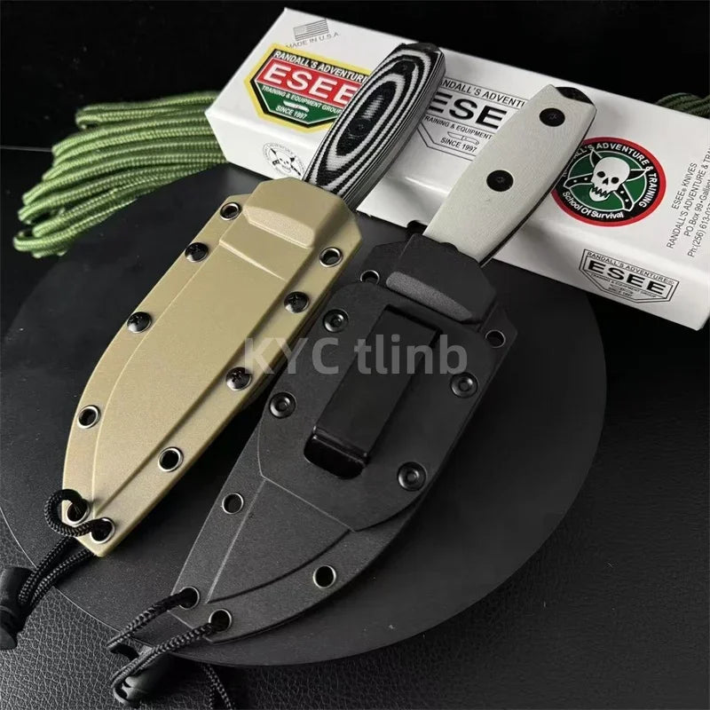 ESEE Series S35VN Stainless Steel Blade High-end G10 Linen Handle Outdoor Camping Portable Multi-function Tool Back Clamp Sleeve