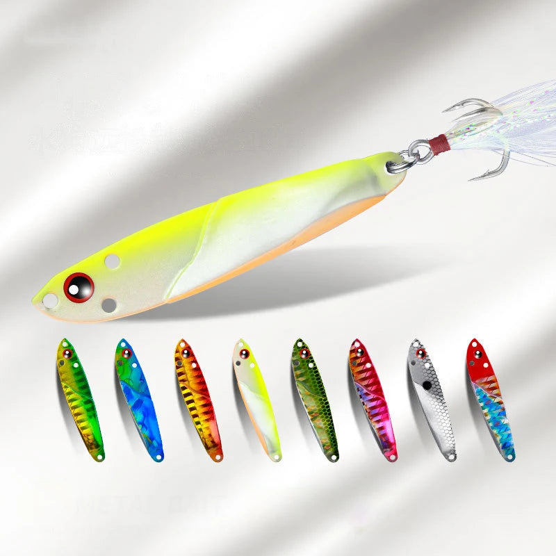 1PC Metal Jig 3D Fish Bait Tackle Trout Shore Drag Cast Jigs 7g 10g 15g 20g Slow Jigging Lure Sea Fishing Lures
