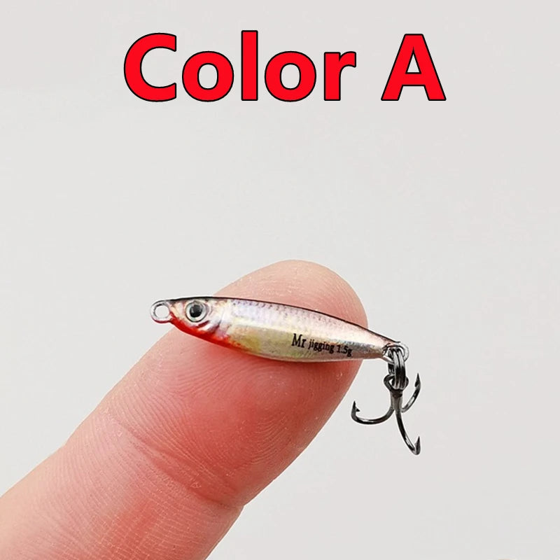 1.5/3/5g Mini Iron Plate Bait 3D Micro Sized VIB Lure Metal Cast Jig Spoon Pesca Fish Micro Sequin Fishing Lures Artificial Bait