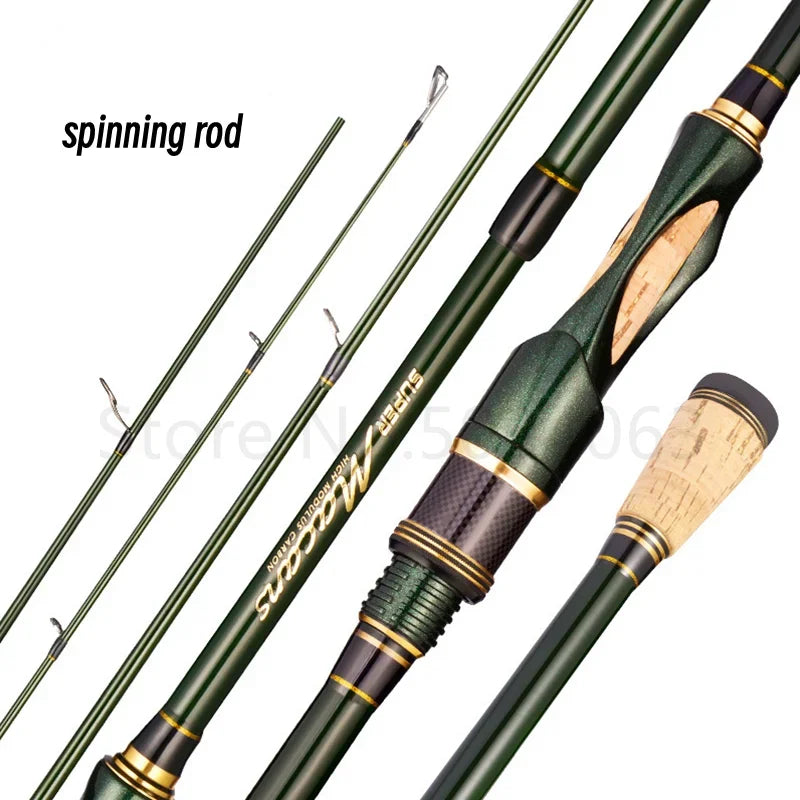 Spinning Casting Carbon Fishing Rod 4-5 Sections 1.8m/2.1m Portable Travel Rod Spinning Fishing Rods Fishing Tackle