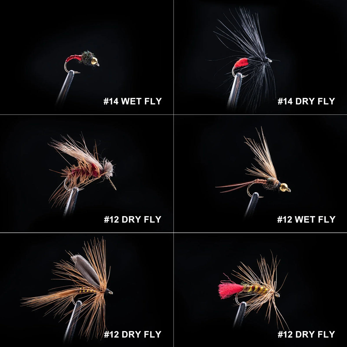 Goture 25-150Pcs/Set Insects Flies Fly Fishing Lures Bait High Carbon Steel Hook Fish Tackle with Hook Decoy Fishing Lure Set