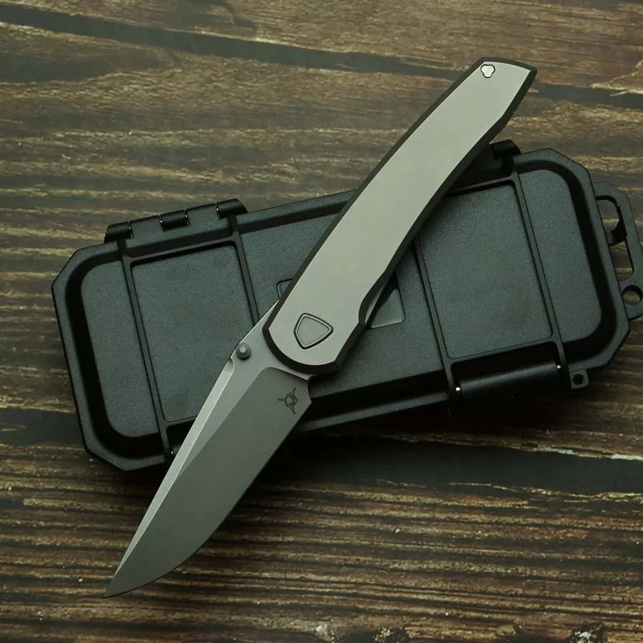 2026 New Waka Folding Knife Real Titanium Alloy Handle 154CM Steel Ceramic Bearing Outdoor Camping Survival Pocket EDC Tool
