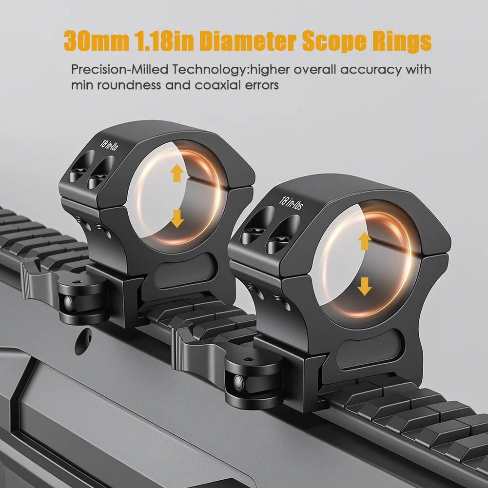 UniqueFire Quick Release Hunting Scope Mount Ring for Dia 30mm Tactical Scope Flashlight 20mm Picatinny Rail Mount Accessories