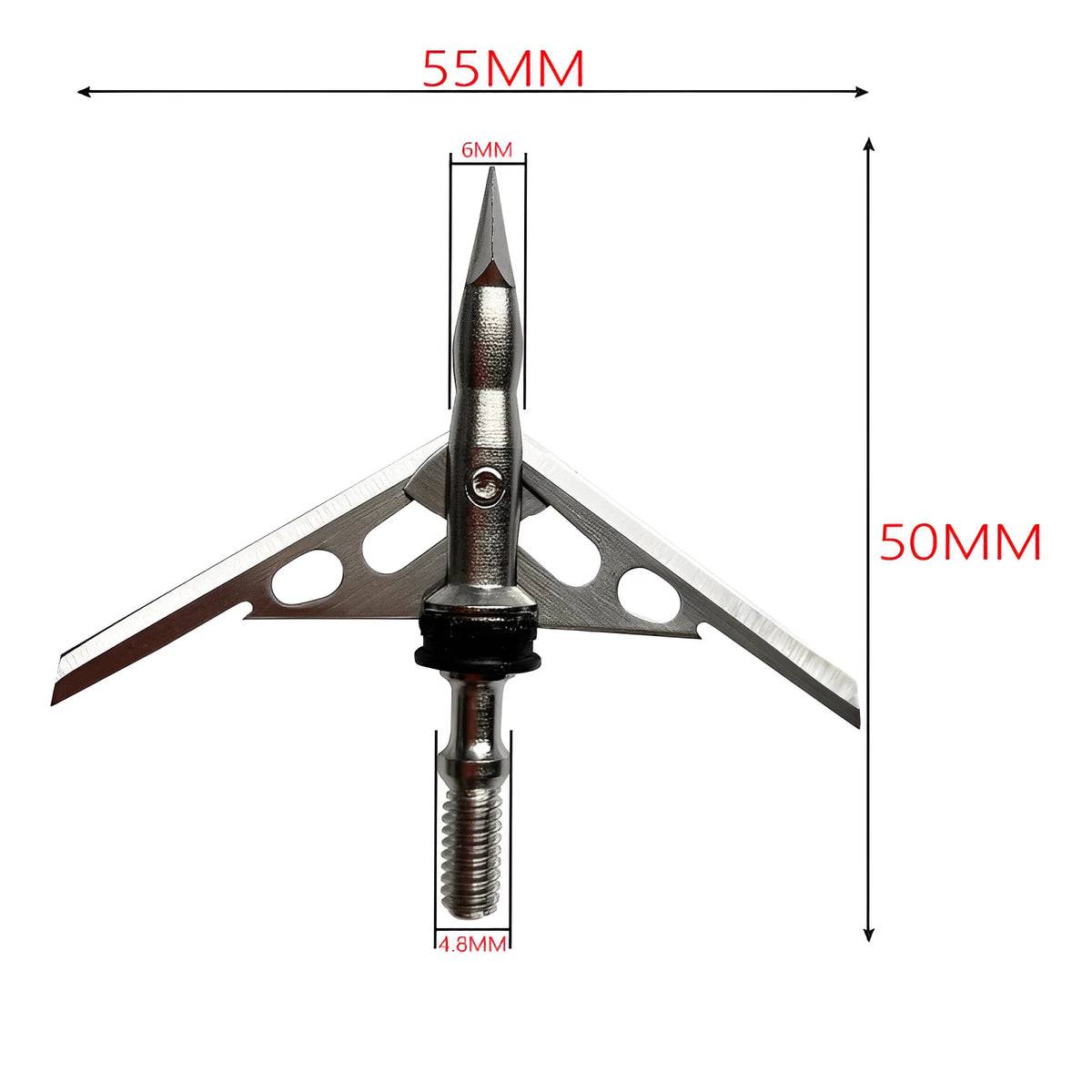 6/12/24 Pcs 100 Grain 2.3" Cut Stainless steel Arrow Tips Hunting Archery Bolts Arrow Broadheads 2-Blade