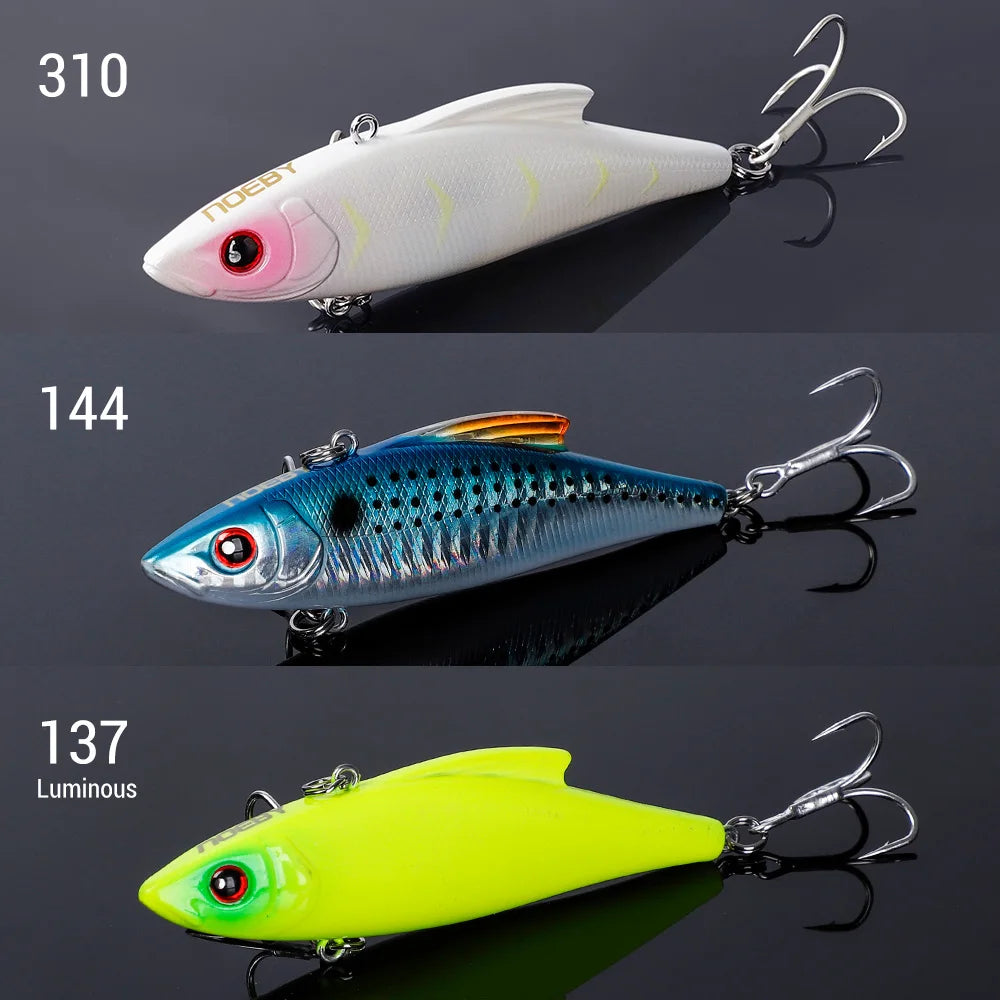 Noeby 3 Pieces 90mm 33g Sinking Vibes Rattling and Vib Artificial Hard Baits Sea Crankbaits Rattlins for Winter Fishing Lures