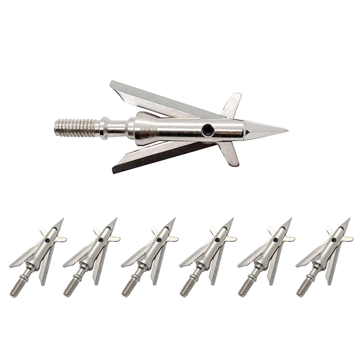 6pcs Hunting Broadheads 100 Grain 420 Stainless Steel 2 Blades for Compound & Recurve Bows, Razor Sharp