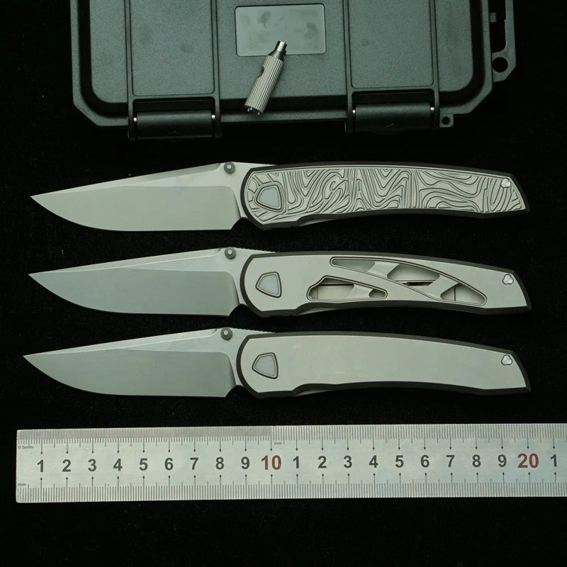 2026 New Waka Folding Knife Real Titanium Alloy Handle 154CM Steel Ceramic Bearing Outdoor Camping Survival Pocket EDC Tool